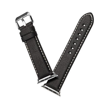 Denior Environmental Luxury Car Watch Leather Watch Band for Apple Watch Series 7 45mm / 6 & SE & 5 & 4 44mm / 3 & 2 & 1 42mm(Black) - free shipping - PMC Jewellery - Order now!