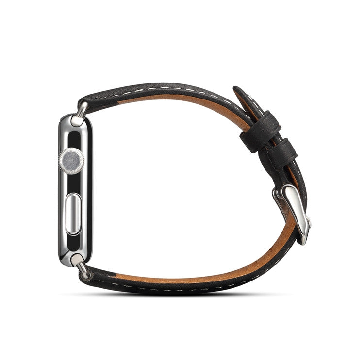 Denior Environmental Luxury Car Watch Leather Watch Band for Apple Watch Series 7 45mm / 6 & SE & 5 & 4 44mm / 3 & 2 & 1 42mm(Black) - free shipping - PMC Jewellery - Order now!