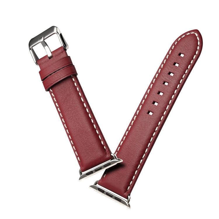Denior Environmental Luxury Car Watch Leather Watch Band for Apple Watch Series 10 42mm / 9&8&7 41mm / SE 3&SE 2&6&SE&5&4 40mm / 3&2&1 38mm(Dark Red) - free shipping - PMC TechLife - Order now!