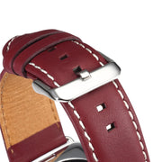 Denior Environmental Luxury Car Watch Leather Watch Band for Apple Watch Series 10 42mm / 9&8&7 41mm / SE 3&SE 2&6&SE&5&4 40mm / 3&2&1 38mm(Dark Red)