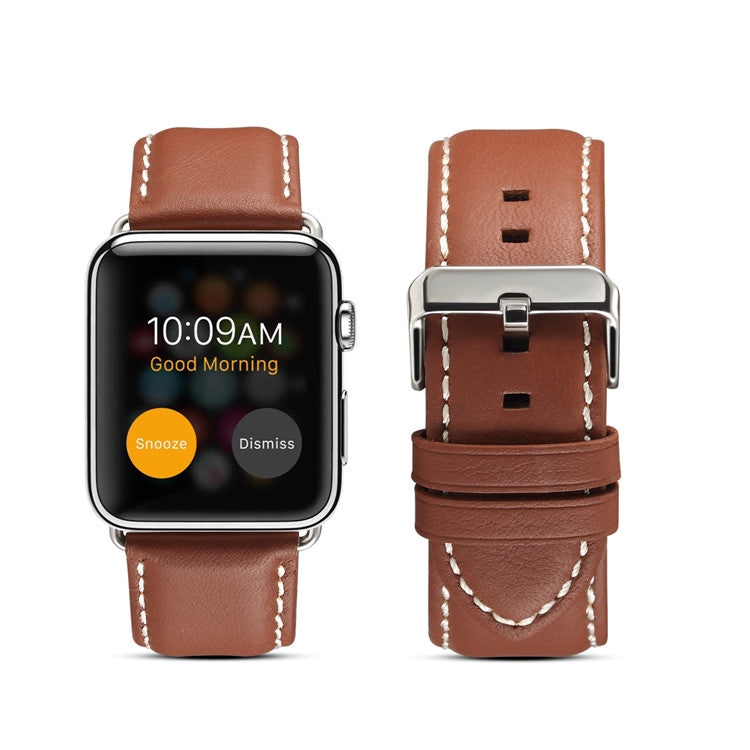 Denior Environmental Luxury Car Watch Leather Watch Band for Apple Watch Series 7 41mm / 6 & SE & 5 & 4 40mm / 3 & 2 & 1 38mm(Brown) - free shipping - PMC TechLife - Order now!