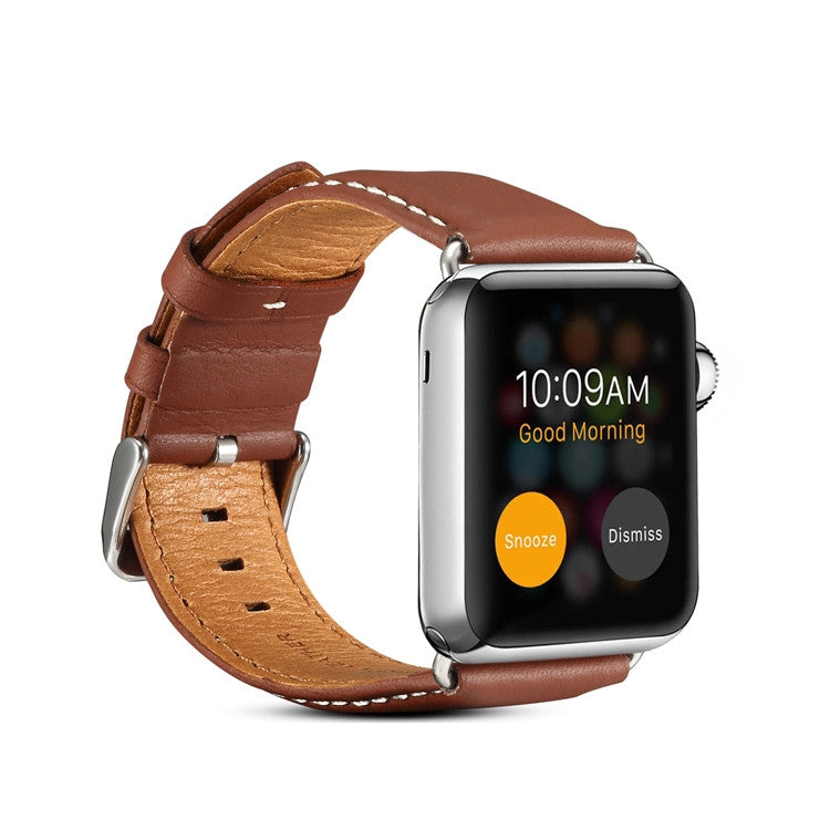 Denior Environmental Luxury Car Watch Leather Watch Band for Apple Watch Series 7 41mm / 6 & SE & 5 & 4 40mm / 3 & 2 & 1 38mm(Brown) - free shipping - PMC TechLife - Order now!
