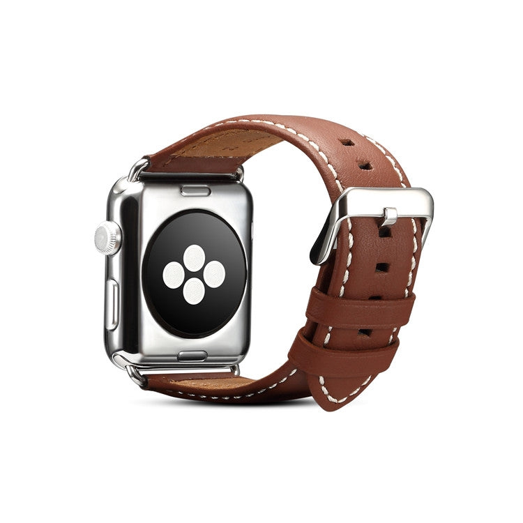Denior Environmental Luxury Car Watch Leather Watch Band for Apple Watch Series 7 41mm / 6 & SE & 5 & 4 40mm / 3 & 2 & 1 38mm(Brown) - free shipping - PMC TechLife - Order now!