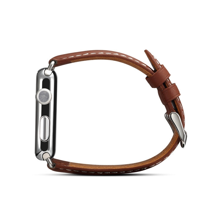 Denior Environmental Luxury Car Watch Leather Watch Band for Apple Watch Series 7 41mm / 6 & SE & 5 & 4 40mm / 3 & 2 & 1 38mm(Brown) - free shipping - PMC TechLife - Order now!