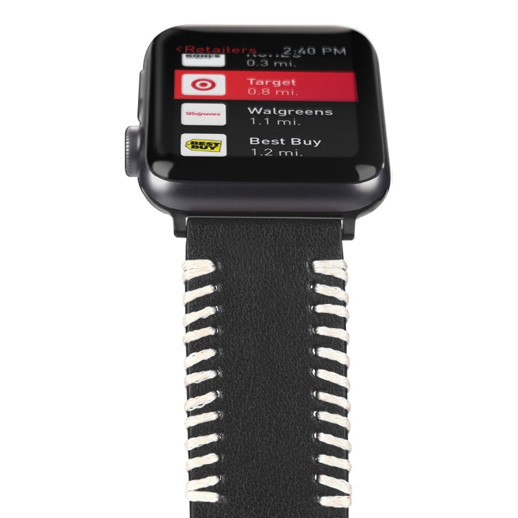DUX DUCIS Fashion Woven Pattern Top-grain Leather Wrist Watch Band for Apple Watch Series 8&7 45mm / SE 2&6&SE&5&4 44mm / 3&2&1 42mm(Black) - Watch Bands by DUX DUCIS | Online Shopping South Africa | PMC TechLife | Buy Now Pay Later Mobicred