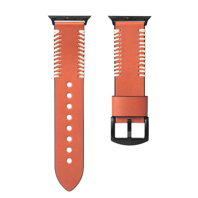 DUX DUCIS Fashion Woven Pattern Top-grain Leather Wrist Watch Band for Apple Watch Series 8&7 45mm / SE 2&6&SE&5&4 44mm / 3&2&1 42mm(Brown) - Watch Bands by DUX DUCIS | Online Shopping South Africa | PMC TechLife | Buy Now Pay Later Mobicred