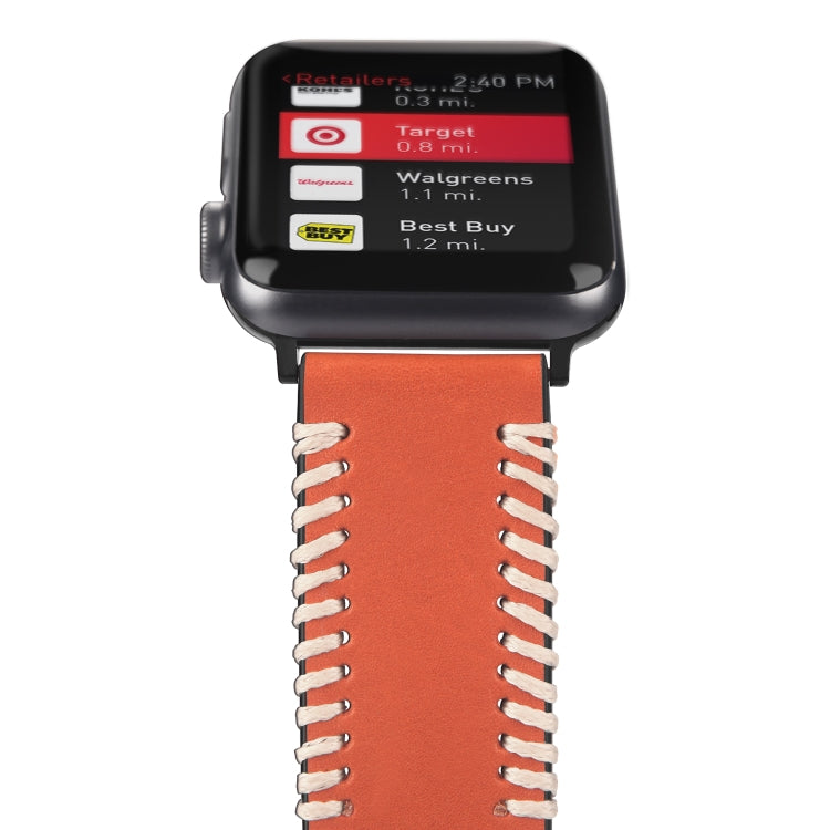 DUX DUCIS Fashion Woven Pattern Top-grain Leather Wrist Watch Band for Apple Watch Series 8&7 45mm / SE 2&6&SE&5&4 44mm / 3&2&1 42mm(Brown) - Watch Bands by DUX DUCIS | Online Shopping South Africa | PMC TechLife | Buy Now Pay Later Mobicred