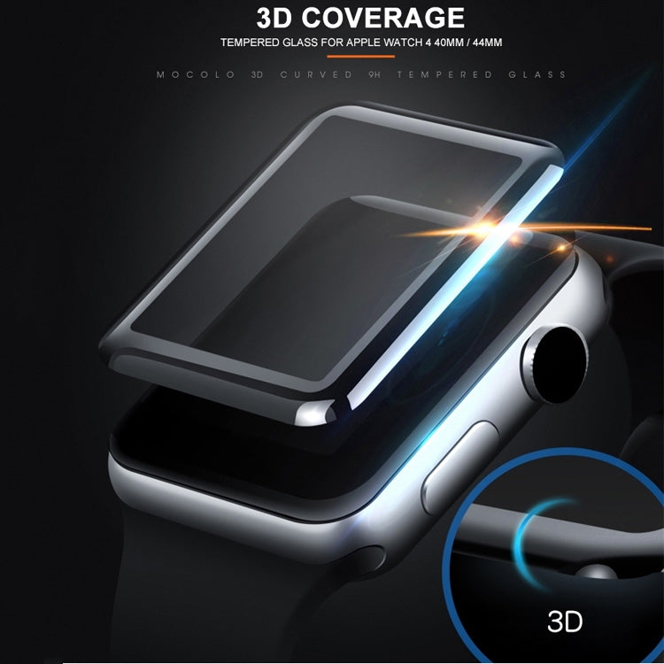 mocolo 0.33mm 9H 3D Round Edge Full Glue Tempered Glass Film for Apple Watch Series 5 & 4 40mm(Black) - free shipping - PMC TechLife - Order now!