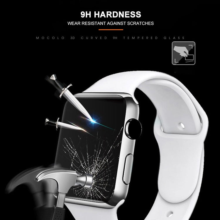 mocolo 0.33mm 9H 3D Round Edge Tempered Glass Film for Apple Watch Series 5 / 4 40mm(Black) - Watch Cases by mocolo | Online Shopping South Africa | PMC TechLife | Buy Now Pay Later Mobicred