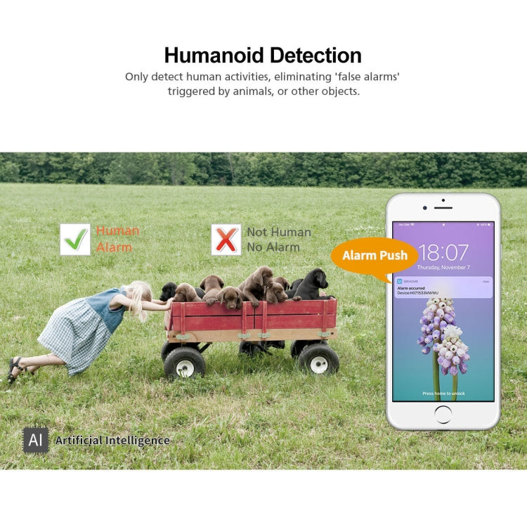 Sricam SP028 1080P HD Outdoor PTZ Camera, Support Two Way Audio / Motion Detection / Humanoid Detection / Color Night Vision / TF Card, AU Plug - Wireless Camera by Sricam | Online Shopping South Africa | PMC TechLife