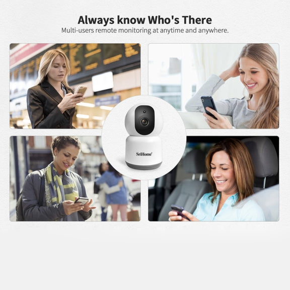SirHome SH038 4.0 Million Pixels QHD 2.4G/5G WiFi IP Camera, Support Night Color & Motion Detection & Two Way Talk & Human Detection & TF Card, AU Plug