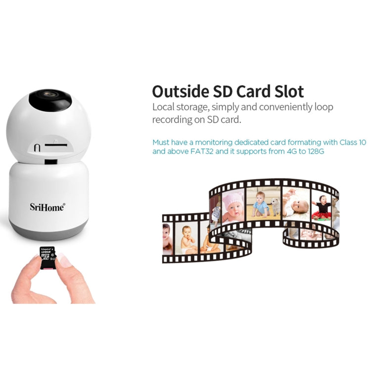 SirHome SH038 4.0 Million Pixels QHD 2.4G/5G WiFi IP Camera, Support Night Color & Motion Detection & Two Way Talk & Human Detection & TF Card, AU Plug