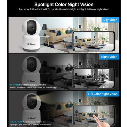 SirHome SH038 4.0 Million Pixels QHD 2.4G/5G WiFi IP Camera, Support Night Color & Motion Detection & Two Way Talk & Human Detection & TF Card, AU Plug - free shipping - PMC Jewellery - Order now!