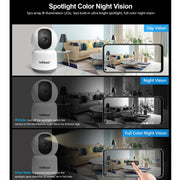 SirHome SH038 4.0 Million Pixels QHD 2.4G/5G WiFi IP Camera, Support Night Color & Motion Detection & Two Way Talk & Human Detection & TF Card, AU Plug