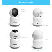 SirHome SH038 4.0 Million Pixels QHD 2.4G/5G WiFi IP Camera, Support Night Color & Motion Detection & Two Way Talk & Human Detection & TF Card, AU Plug
