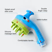 Pet Shower Shower Brush with Non-slip Handle Nozzle(White)