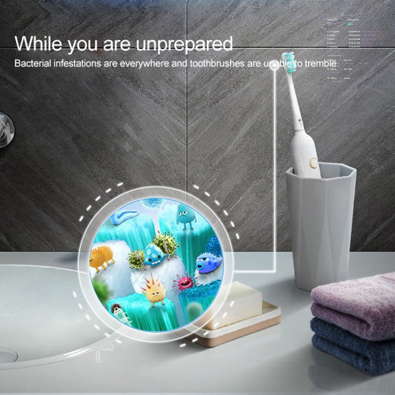 Ultraviolet Toothbrush Sterilizer Bathroom Wall-mounted Toothbrush Holder (White)