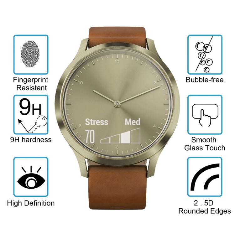 2 PCS ENKAY Hat-Prince for Garmin Vivomove HR Smart Watch 0.2mm 9H Surface Hardness 2.15D Explosion-proof Tempered Glass Screen Film - Screen Protector by ENKAY | Online Shopping South Africa | PMC Jewellery | Buy Now Pay Later Mobicred