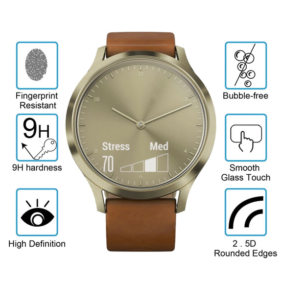 2 PCS ENKAY Hat-Prince for Garmin Vivomove HR Smart Watch 0.2mm 9H Surface Hardness 2.15D Explosion-proof Tempered Glass Screen Film