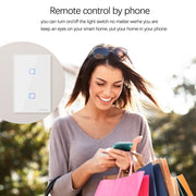 Sonoff T2 Touch 120mm Tempered Glass Panel Wall Switch Smart Home Light Touch Switch, Compatible with Alexa and Google Home, AC 100V-240V, US Plug