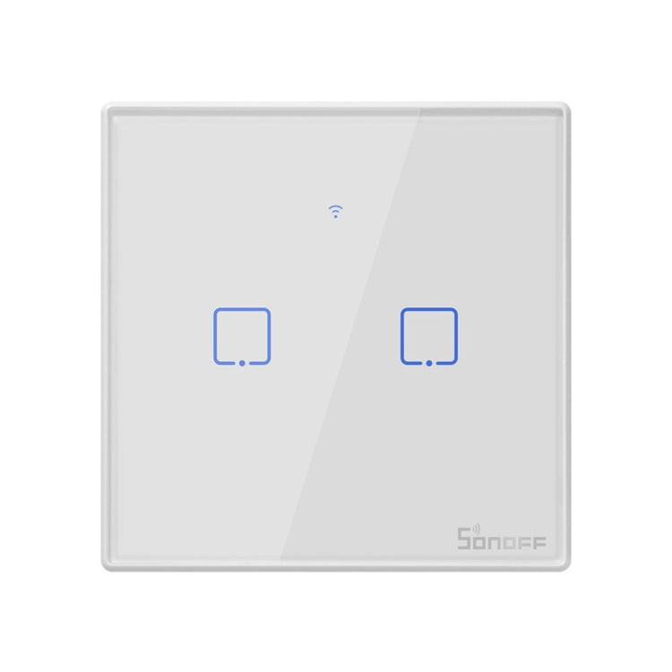 Sonoff T2 Touch 86mm Tempered Glass Panel Wall Switch Smart Home Light Touch Switch, Compatible with Alexa and Google Home, AC 100V-240V, EU Plug - Smart Switch by PMC TechLife | Online Shopping South Africa | PMC TechLife