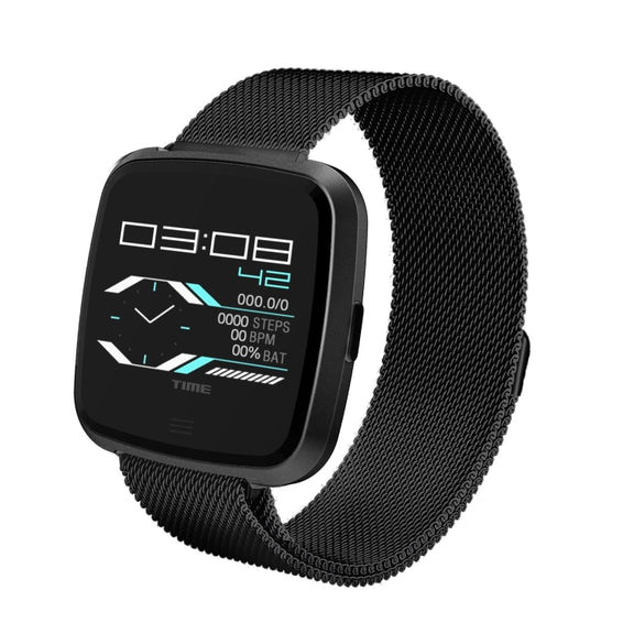 DTNO.1 G12 1.3 inches OLED Color Screen Smart Bracelet IP67 Water-resistant, Steel Watchband, Support Call Reminder /Heart Rate Monitoring /Sedentary Reminder /Multi-sport Mode(Black)