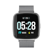 DTNO.1 G12 1.3 inches OLED Color Screen Smart Bracelet IP67 Water-resistant, Steel Watchband, Support Call Reminder /Heart Rate Monitoring /Sedentary Reminder /Multi-sport Mode(Silver)