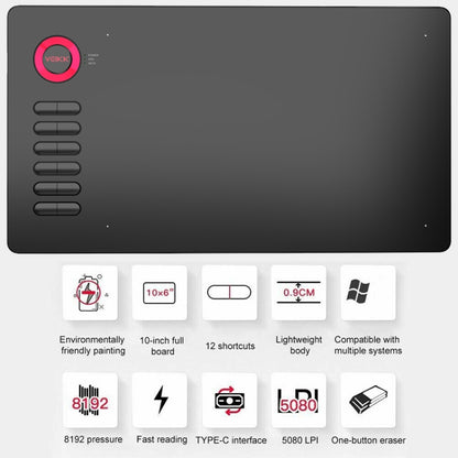 VEIKK A15 10x6 inch 5080 LPI Smart Touch Electronic Graphic Tablet, with Type-C Interface(Blue) - free shipping - PMC Jewellery - Order now!