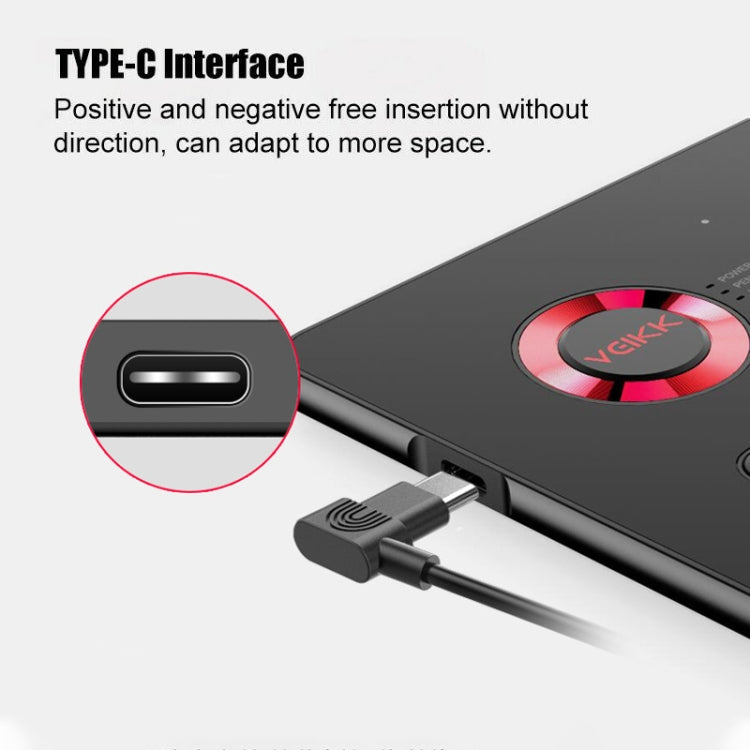 VEIKK A15 10x6 inch 5080 LPI Smart Touch Electronic Graphic Tablet, with Type-C Interface(Red) - free shipping - PMC Jewellery - Order now!