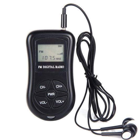 HRD-107 DSP Digital Display Portable Stereo FM Radio with Headset(Black) - free shipping - PMC Jewellery - Order now!