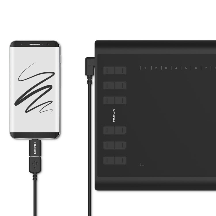 HUION Inspiroy H1060P 5080 LPI 12 Press Keys Art Drawing Tablet for Fun, with Battery-free Pen & Pen Holder - free shipping - PMC Jewellery - Order now!