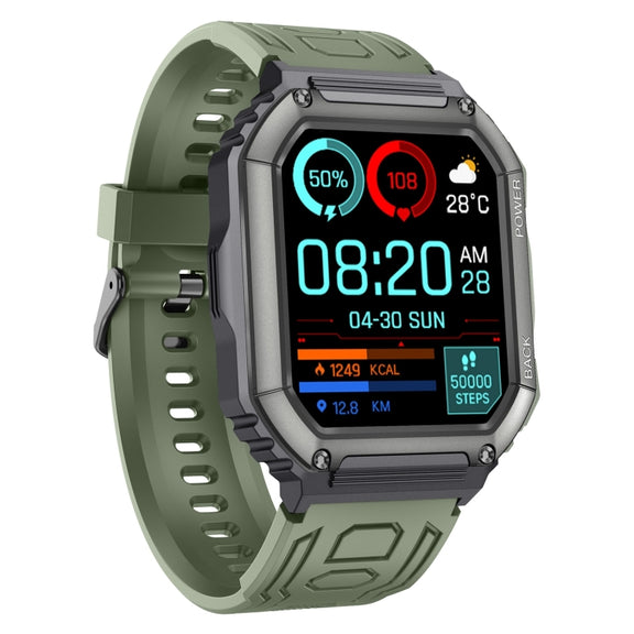 KR06 Water-resistant Pedometer Sport Smart Watch, Support Heart Rate / Blood Pressure Monitoring / BT Calling (Camouflage Black)