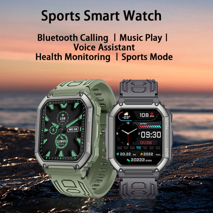 KR06 Water-resistant Pedometer Sport Smart Watch, Support Heart Rate / Blood Pressure Monitoring / BT Calling (Camouflage Black)