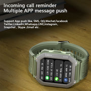 KR06 Water-resistant Pedometer Sport Smart Watch, Support Heart Rate / Blood Pressure Monitoring / BT Calling (Camouflage Black)