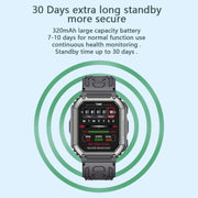 KR06 Water-resistant Pedometer Sport Smart Watch, Support Heart Rate / Blood Pressure Monitoring / BT Calling (Camouflage Black)