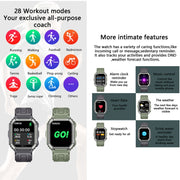 KR06 Water-resistant Pedometer Sport Smart Watch, Support Heart Rate / Blood Pressure Monitoring / BT Calling (Camouflage Black)