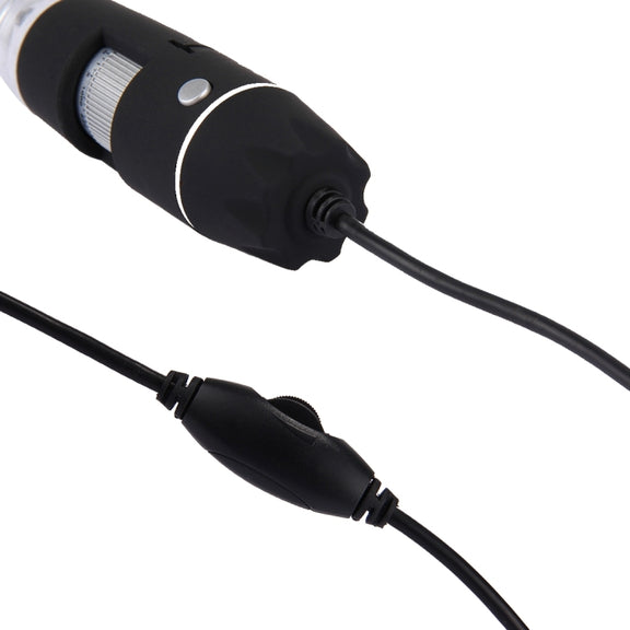 1000X Magnifier 0.3MP Image Sensor USB Digital Microscope with 8 LED & Professional Stand(Black)