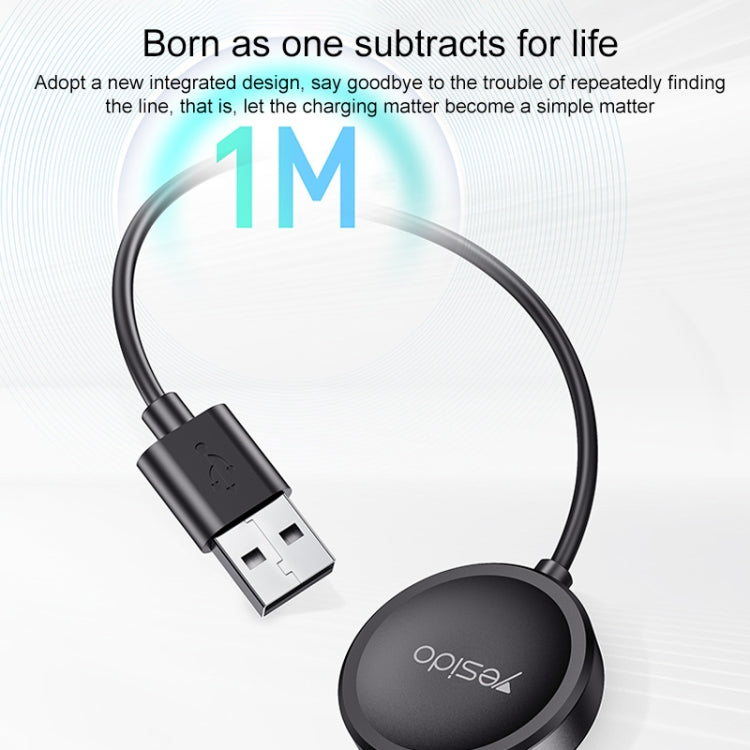 For Samsung Watch Yesido CA161 USB Magnetic Charger, Cable Length: 1m (Black) - Charger by Yesido | Online Shopping South Africa | PMC Jewellery | Buy Now Pay Later Mobicred