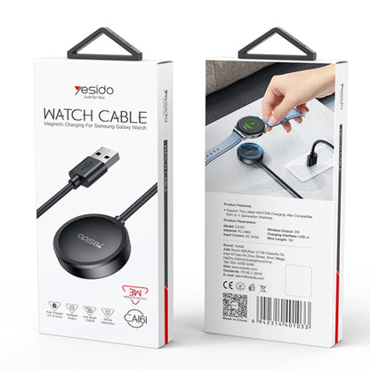 For Samsung Watch Yesido CA161 USB Magnetic Charger, Cable Length: 1m (Black) - Charger by Yesido | Online Shopping South Africa | PMC Jewellery | Buy Now Pay Later Mobicred