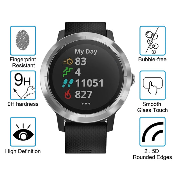 2 PCS ENKAY Hat-Prince 0.2mm 9H 2.15D Curved Edge Tempered Glass Film for Garmin Vivoactive 3 trainer