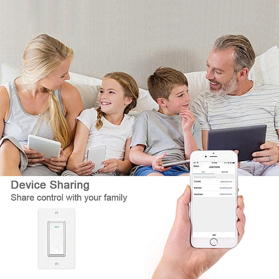 120 Type WiFi Smart Wall Touch Switch, US Plug(White)