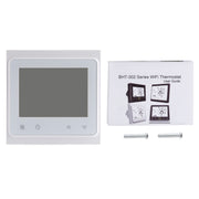 BHT-002GBLW 16A Load Electronic Heating Type LCD Digital Heating Room Thermostat with Sensor & Time Display, WiFi Control(White)