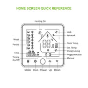 BHT-002GBLW 16A Load Electronic Heating Type LCD Digital Heating Room Thermostat with Sensor & Time Display, WiFi Control(White)