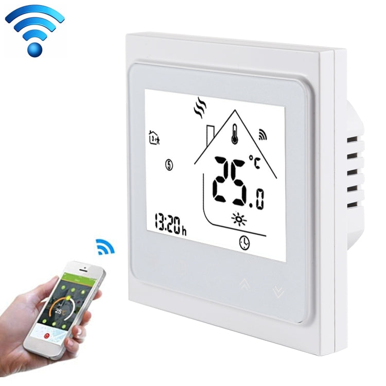 BHT-002GALW 3A Load Water Heating Type LCD Digital Heating Room Thermostat with Time Display, WiFi Control(White) - Indoor Thermometer by PMC TechLife | Online Shopping South Africa | PMC TechLife