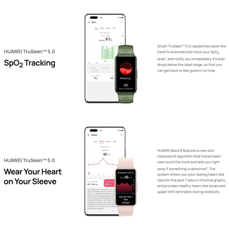 HUAWEI Band 8 NFC 1.47 inch AMOLED Smart Watch, Support Heart Rate / Blood Pressure / Blood Oxygen / Sleep Monitoring(Pink) - free shipping - PMC TechLife - Order now!