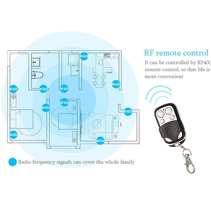 86mm 2 Gang Tempered Glass Panel Wall Switch Smart Home Light Touch Switch with RF433 Remote Controller, AC 110V-240V(Gold)