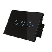 TC120 Wifi Smart Light Switch Glass Screen Touch Panel Voice Control Wireless Wall Switch Work with Alexa Echo / Google Home (Black)