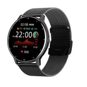 ZL02D 1.28 inch IP67 Water-resistant Steel Band Smart Watch Support Heart Rate Monitoring (Black)