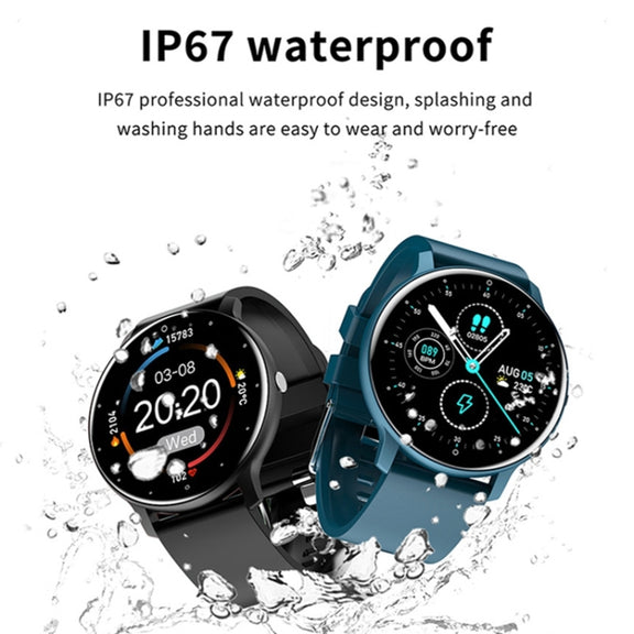 ZL02D 1.28 inch IP67 Water-resistant Steel Band Smart Watch Support Heart Rate Monitoring (Blue)