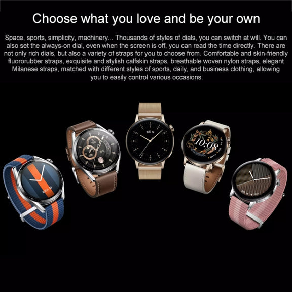 HUAWEI WATCH GT 3 Smart Watch 42mm Braided Wristband, 1.32 inch AMOLED Screen, Support Heart Rate Monitoring / GPS / 7-days Battery Life / NFC(Pink)